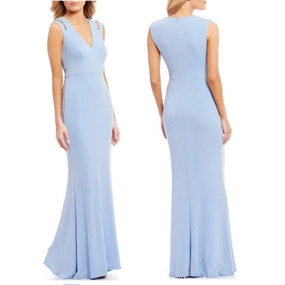 Calvin Klein Dresses & Skirts - Calvin Klein Light Blue Metallic Cutout Gown